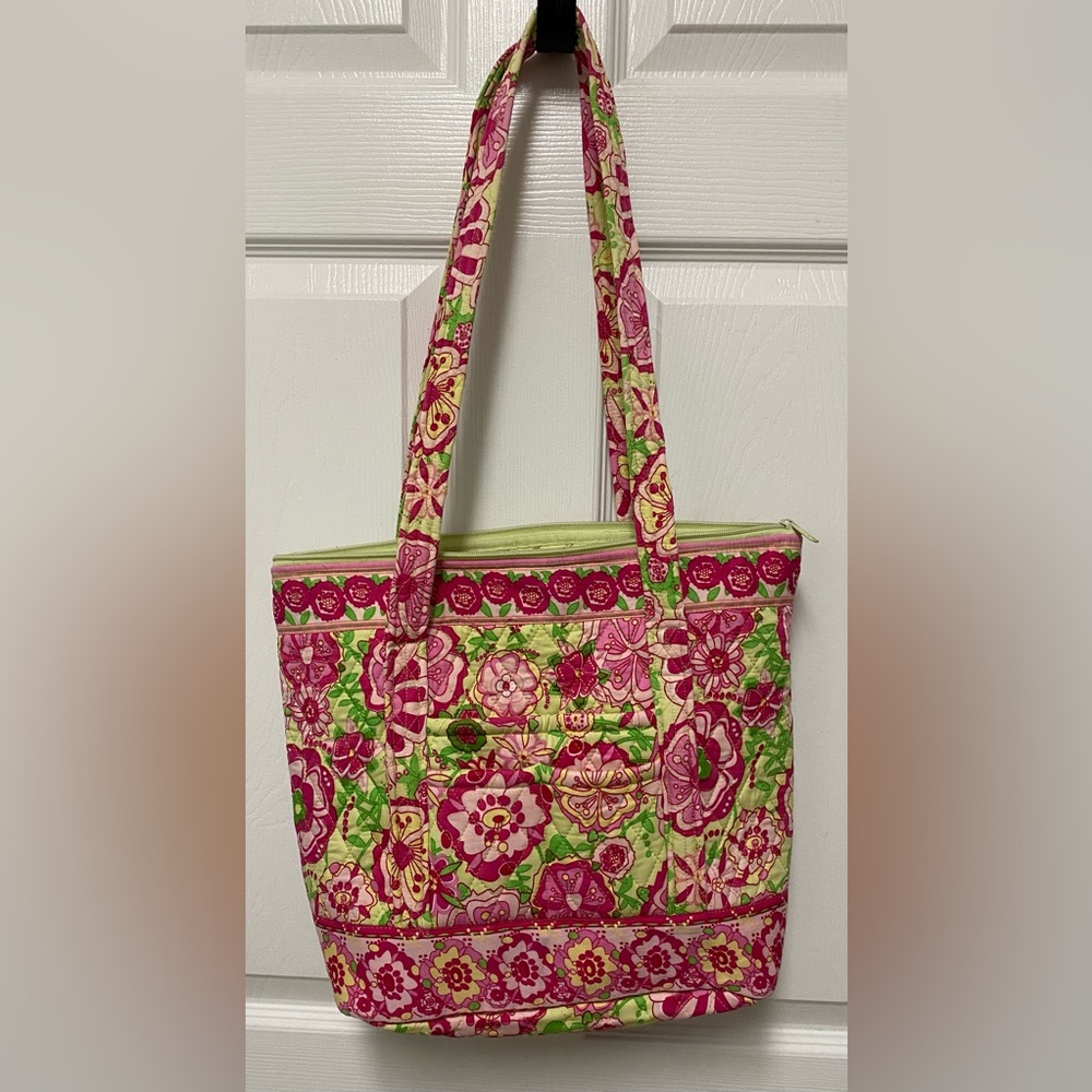 Quilted Floral Yellow & Pink Tote